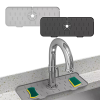 Tapis de protection anti-éclaboussures en silicone minimaliste et écologique pour robinet, idéal pour le séchage des ustensiles de cuisine et la protection du comptoir, usage domestique - Nouveauté 2024