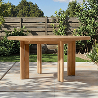 Table de salle à manger ronde en teck de luxe ajourée pour événements extérieurs et mariages, mobilier de jardin