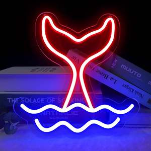 ป้าย<span class=keywords><strong>ไฟ</strong></span>นีออนรูปปลาวาฬหางและคลื่นสำหรับตกแต่งผนังหรี่แสงได้แบบ USB <span class=keywords><strong>ไฟ</strong></span>นีออนทำจากอะคริลิคสำหรับห้องนอนห้องนั่งเล่น - Product Image 2