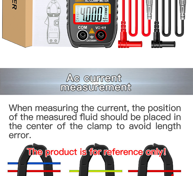 ANENG CM80 Digital clamp meter Ammeter Voltage Car Amp Hz Capacitance NCV Ohm Test multimeter digital profesional tester