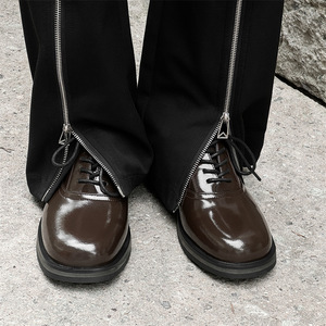 Scarpe <span class=keywords><strong>stringate</strong></span> Business Elite Winter Derby di coppia in pelle con suola spessa scarpe eleganti da uomo alla moda da <span class=keywords><strong>donna</strong></span> 14643 marrone-J - Product Image 2