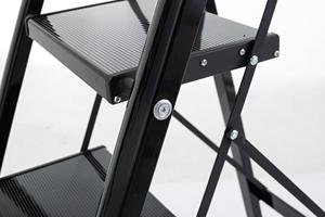 Échelle pliante en acier pour la maison avec main courante ronde, <span class=keywords><strong>rangement</strong></span> facile, échelle à marches pliable certifiée EN131 - Product Image 4