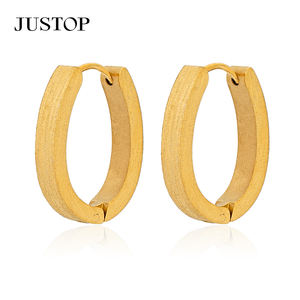 Aros de Acero Inoxidable con Baño de Oro de 18K, Resistentes al Agua, Hipoalergénicos, Joyería de Moda al por Mayor - Product Image 6