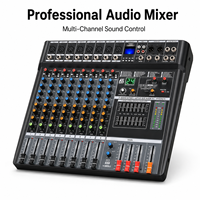 Console de mixage audio V8-USB 8 canaux, 24 effets DSP, égaliseur graphique 7 bandes, USB Bluetooth pour studio, scène, diffusion en direct