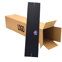 Grandes longues boîtes en carton noir Produits d'emballage d'impression couleur personnalisés Boîte d'expédition express ondulée en carton