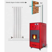 Poêle à granulés de bois 10 kW, chauffage central automatique à biomasse, foyer, brûleur à bois, chaudière à granulés pour le chauffage domestique