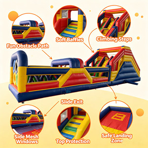 Pista de Obstáculos Inflable con Logotipo Personalizado, Juego Completo de Obstáculos, OEM Comercial, Carrera de Obstáculos, Garantía de 3 Años, Fácil Instalación para Deportes Escolares - Product Image 3