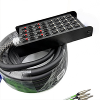 Câble DMX audio XLR 32 canaux, 20 m, enroulable, avec gaine en PVC, mâle-femelle, pour plusieurs microphones, paire torsadée blindée