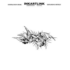 INKARTLINK Pegatina de Tatuaje Ángel y Demonio Batalla del Bien y el Mal Arcángel Miguel Gótico Épico Herbal 15 Días Arte Corporal a Granel - Product Image 3