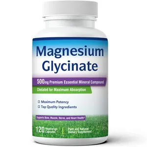 OEM-Magnesium glycinat kapseln unterstützen Stress abbau, Schlaf, Herz gesundheit, Nerven, Muskeln und Knochen unterstützung