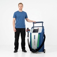 Mesin Pembersih Laser Pulsa 300W/500W Versi Luar Ruangan Model Troli untuk Pembersihan Karat dan Kayu