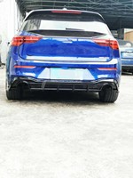 Pour 2020 2023 Volkswagen Golf8 MK8 CS Style diffuseur de pare-chocs arrière en Fiber de carbone avec tuyau d'échappement GTI8 Auto Racing