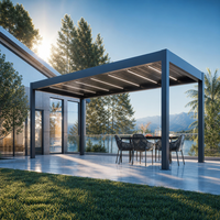 Pergola Bioclimatique Motorisée Rétractable en Aluminium, Moderne et Étanche, Personnalisable pour Jardin, 6x6, 8x4, 3x5