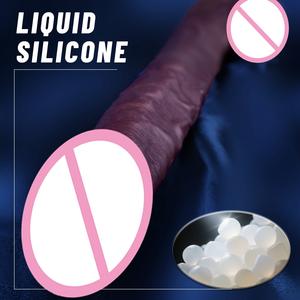 Dildo Masculino Enorme, Dilatador Realista, Color Negro Carne, Diseño Café, Doble Dureza, Silicona Líquida Suave, Impermeable IPx6, Juguete Sexual - Product Image 2