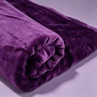 Plaid en flanelle polaire de luxe moderne violet ultra doux et chaud pour lit, canapé, voyage, camping et avion