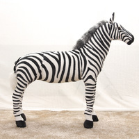 Cheval-zèbre en peluche de 15 à 40 pouces Jouet en peluche Design réaliste pour les enfants