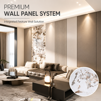 Panneau mural composite en pierre plastique SPC moderne avec revêtement UV, plaque flexible en WPC PVC imitation marbre pour la décoration d'hôtel