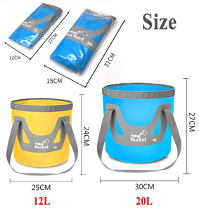 Conteneur d'eau en plastique OEM 12L 20L 500D, sac de rangement portable pliable pour le <span class=keywords><strong>camping</strong></span>, la randonnée, la navigation de plaisance, la pêche, seau à glace pliable - Product Image 5