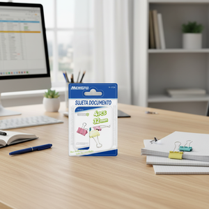 Mengfu colorato 32mm raccoglitore clip 4 pz Pack acciaio e PP morsetto con magnete per uso ufficio e scuola - Product Image 2