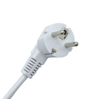Cable de Alimentación Europeo de 1.20M (4 pies), Blanco, con Enchufe IEC C13 de 3 Pines, 16A 250V, Cable de Extensión con Enchufe Europeo para Computadora