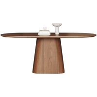 Ensemble table et chaises ovales en bois massif de style rétro minimaliste pour petites maisons, ambiance haut de gamme vintage, meubles de maison sans assemblage