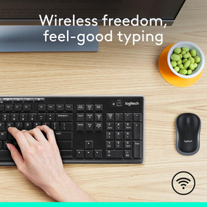 <span class=keywords><strong>Clavier</strong></span> <span class=keywords><strong>et</strong></span> <span class=keywords><strong>souris</strong></span> <span class=keywords><strong>sans</strong></span> <span class=keywords><strong>fil</strong></span> Logitech MK270 d'origine, connexion 2,4 GHz, longue durée de vie de la batterie, disposition pleine taille avec 8 touches de raccourci - Product Image 2