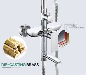 Ensemble de <span class=keywords><strong>douche</strong></span> <span class=keywords><strong>à</strong></span> main murale Rapsel Rainfall, robinet de <span class=keywords><strong>douche</strong></span> mural en laiton de style pluie pour baignoire - Product Image 5