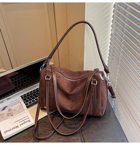 Bolsos de diseñador de gran capacidad con cubierta estilo vintage, de color sólido, material PU, ligeros y lujosos, bolsos cruzados para mujer. - Product Image 5