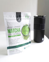 Sac en mylar mat personnalisé de 100g Sac à fermeture éclair Sacs d'emballage de thé Pochette à fermeture éclair pour thé et matcha
