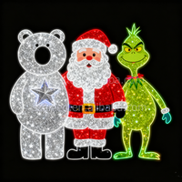 Marcos de Fotos LED 2D con Motivo de Grinch, Multicolores, Comerciales, para Exteriores, Decoraciones Navideñas con Clasificación IP65