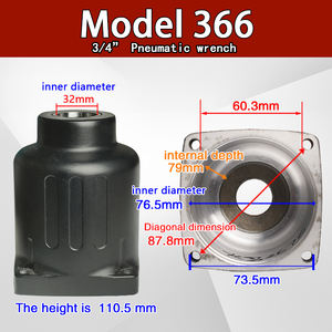 Boîtier métallique de clé pneumatique FB366 pour application standard 3/4, type <span class=keywords><strong>canon</strong></span> à vent moyen, fabriqué en Chine - Product Image 2