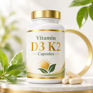 Cápsulas de Vitamina D3 K2, Suplemento Vegano para Huesos Fuertes - Product Image 1
