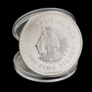 Pièces commémoratives en métal personnalisées, pièces commémoratives de style antique mexicain, monnaie étrangère, pièces plaquées argent <span class=keywords><strong>Maya</strong></span>, souvenirs - Product Image 1
