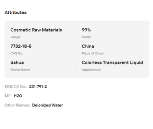 Cosmetic Grade High Pure Distilled Water <b>Raw</b> Material for Perfume <b>Skin</b> Care Products Making - Product Image 6