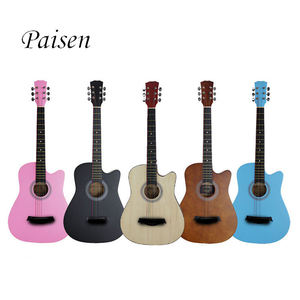 Guitarra acústica de madera de tilo <span class=keywords><strong>para</strong></span> principiantes, instrumento de 38 pulgadas de alta calidad, personalizado - Product Image 2