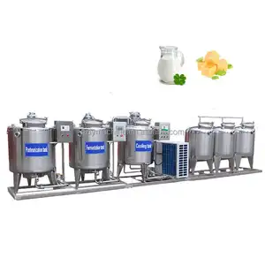 Línea de producción de queso y <span class=keywords><strong>yogur</strong></span> de pasteurización de leche UHT griega a pequeña escala industrial, máquinas de procesamiento de lácteos - Product Image 1