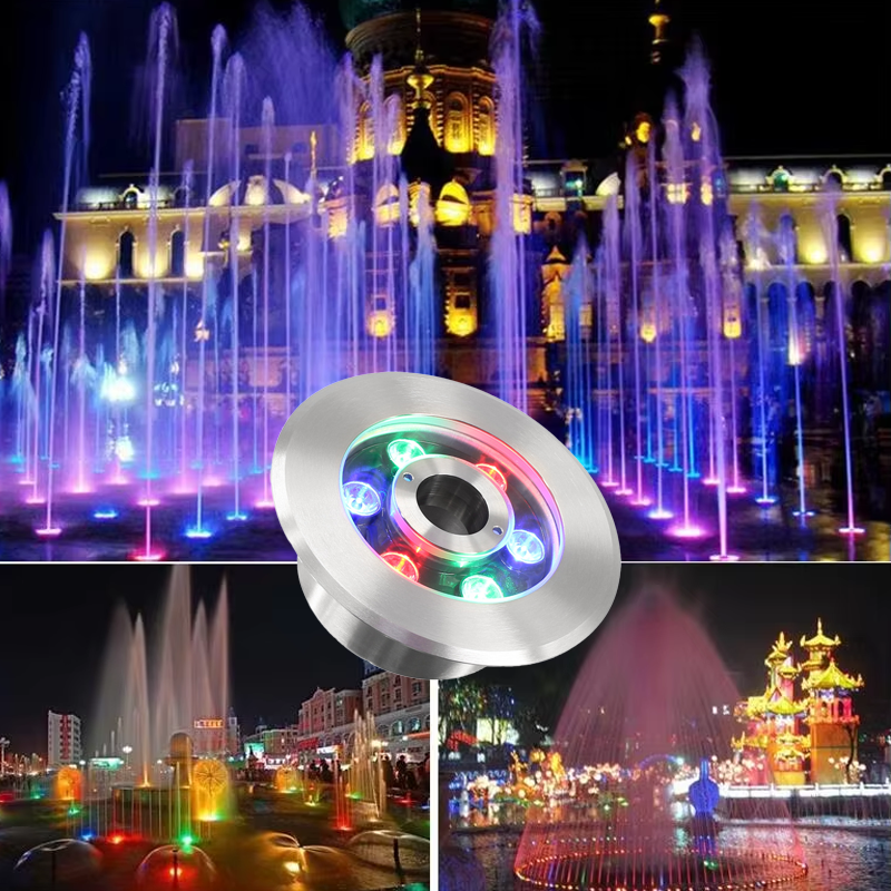 Programmable DMX512 Variable Speed IP68 LED Stainless Steel Underwater Fountain Light Music-Dancing Water Show DC 12V 2-Year