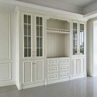 Buffet en bois blanc de style américain multifonctionnel et populaire avec armoires combinées pour usage domestique
