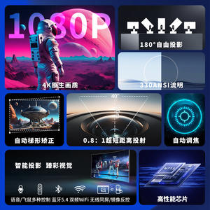 Proyector HY260Pro H713 Android 11 inteligente de alta definición 4K con enfoque automático tipo barril - Product Image 5