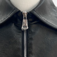 Veste en cuir de moto noire tendance, veste en cuir coupe-vent respectueuse de l'environnement, couleur et taille personnalisables