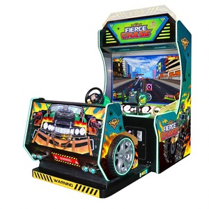 Máquina de Juego de Carreras Fierce Chase que Funciona con Monedas, Pantalla Grande de 55 Pulgadas, 2 Volantes, para Zona Infantil y Zona de Juegos - Product Image 1