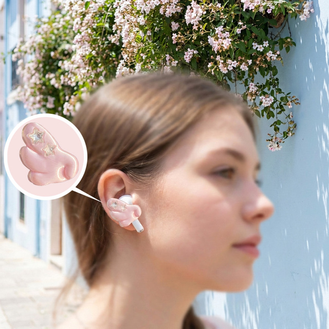 Customized Accessories Worn on the Bluetooth Headphones Attractive Cute Beautiful Suitable for Girls Gift Pink Wing Decoration