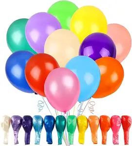 Mehrfarbiges Ballon-Partyset sortierte Farbe 12-Zoll Regenbogen-Latex-Ballons Party-Ballons für Geburtstag Babyparty Hochzeit