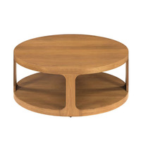Table basse ronde de style provincial français en gros (OEM&ODM), table de cocktail en chêne massif pour salon, table scandinave.