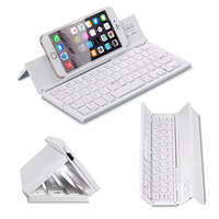 Clavier Bluetooth pliable en alliage d'aluminium, clavier sans fil portable pliable pour iPhone, tablettes, personnalisation possible