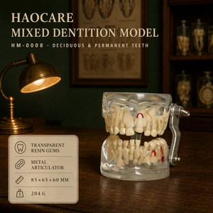 HaoCare HM-0008 Modèle de <span class=keywords><strong>dentition</strong></span> mixte pour enfants, modèle pédagogique de remplacement dentaire, gencives transparentes, articulateur ABS, éducation dentaire - Product Image 1