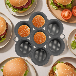 Homemade Reusable <b>Silicone</b> Cake Mould Heat Resistant Burger Baking <b>Tools</b> Muffin Cake Dessert Making - Product Image 5