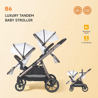 Poussette double pliable multifonctionnelle OEM ODM pour bébés et tout-petits, chariot de voyage pour jumeaux nouveau-nés, ensemble de poussettes pour bébés
