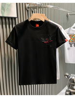 T-shirt pour homme personnalisé de haute qualité, broderie de logo, vêtements pour homme, décontracté, manches courtes, coton lourd, t-shirt brodé pour homme, blanc
