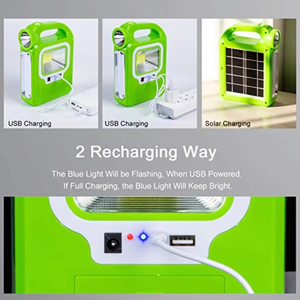 Lampe torche portable multifonctionnelle solaire rechargeable par USB COB LED 3-en-1, batterie externe, lumière d'extérieur CE - Product Image 4
